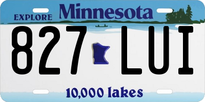 MN license plate 827LUI