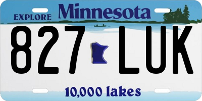MN license plate 827LUK