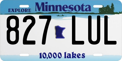 MN license plate 827LUL