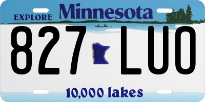 MN license plate 827LUO