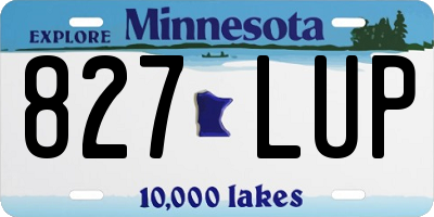 MN license plate 827LUP