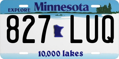 MN license plate 827LUQ