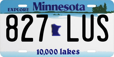 MN license plate 827LUS