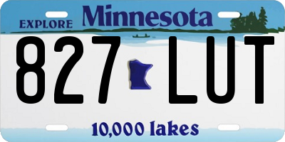 MN license plate 827LUT