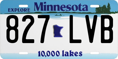 MN license plate 827LVB