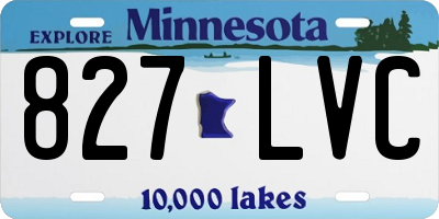 MN license plate 827LVC