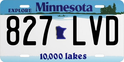 MN license plate 827LVD