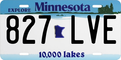 MN license plate 827LVE