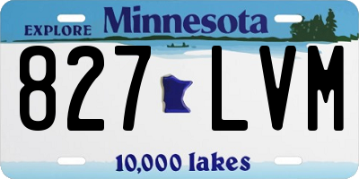 MN license plate 827LVM