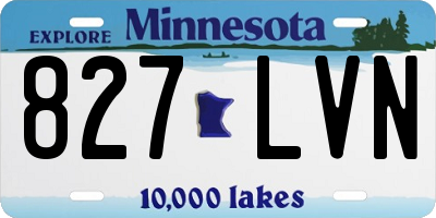 MN license plate 827LVN