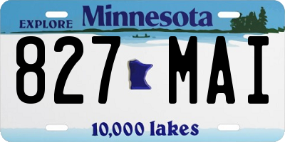 MN license plate 827MAI