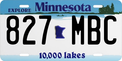 MN license plate 827MBC