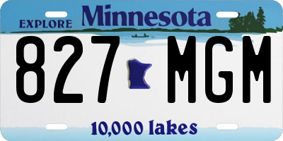 MN license plate 827MGM