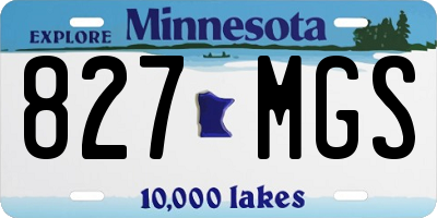 MN license plate 827MGS