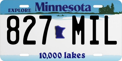 MN license plate 827MIL