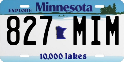 MN license plate 827MIM