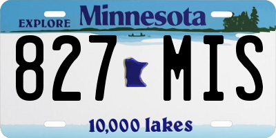 MN license plate 827MIS