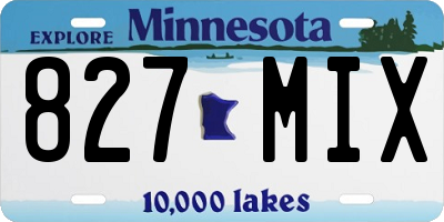 MN license plate 827MIX