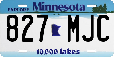 MN license plate 827MJC
