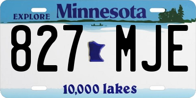 MN license plate 827MJE