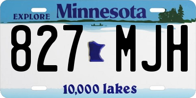 MN license plate 827MJH