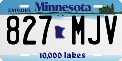 MN license plate 827MJV
