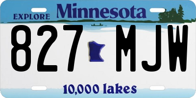 MN license plate 827MJW