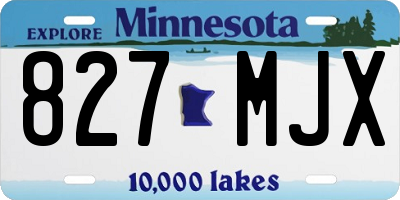 MN license plate 827MJX