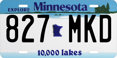MN license plate 827MKD