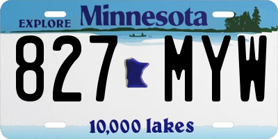 MN license plate 827MYW