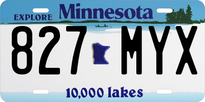 MN license plate 827MYX