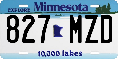 MN license plate 827MZD