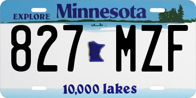 MN license plate 827MZF