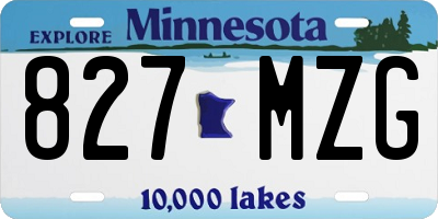 MN license plate 827MZG