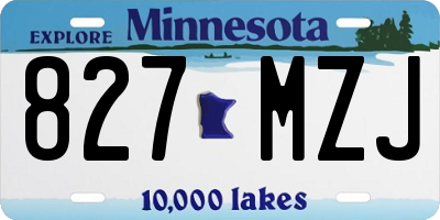 MN license plate 827MZJ