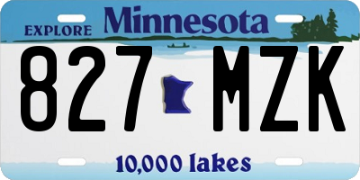 MN license plate 827MZK