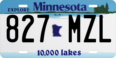 MN license plate 827MZL