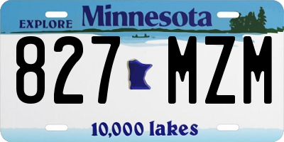 MN license plate 827MZM