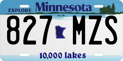 MN license plate 827MZS