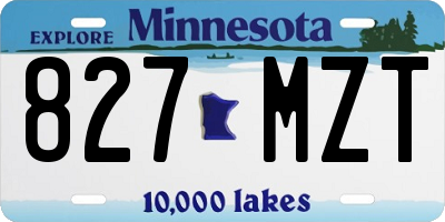 MN license plate 827MZT