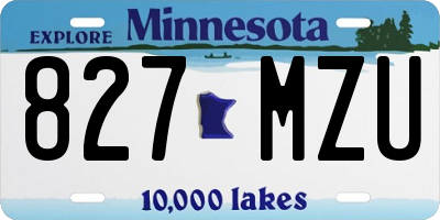 MN license plate 827MZU