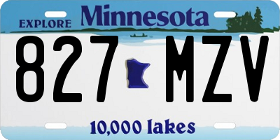 MN license plate 827MZV