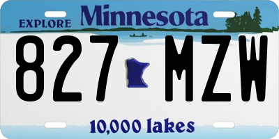MN license plate 827MZW