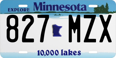 MN license plate 827MZX