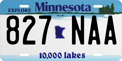 MN license plate 827NAA