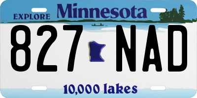 MN license plate 827NAD