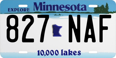 MN license plate 827NAF