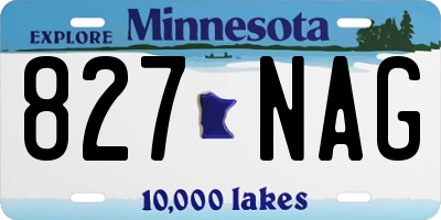 MN license plate 827NAG