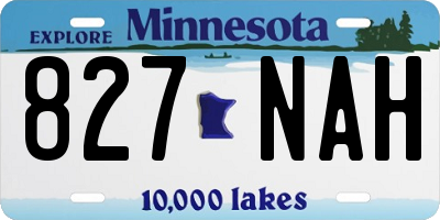 MN license plate 827NAH