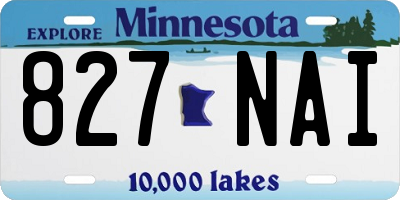 MN license plate 827NAI